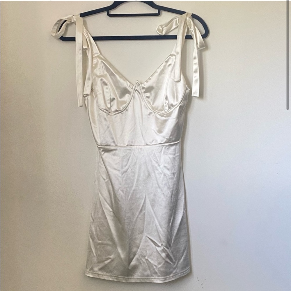Silky Bustier Bow Mini Dress ( RUNS SMALL )